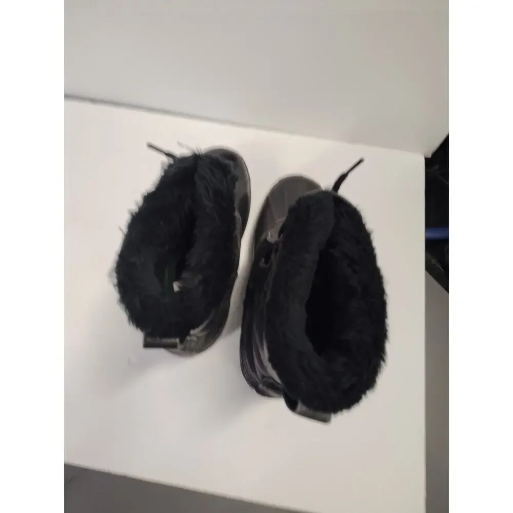 Sorel Manitou WMS SZ 9 Black Leather Snow Boots Insulated Liners Winter